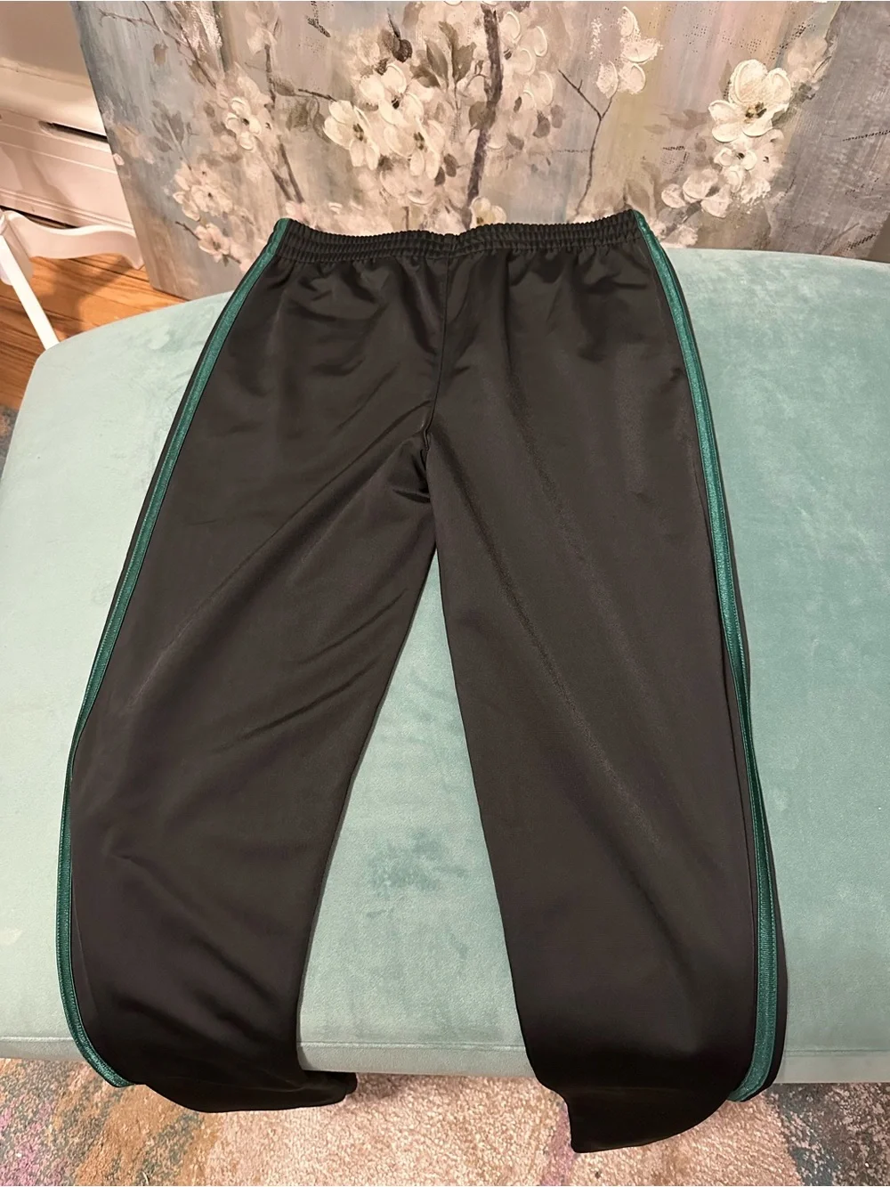 adidas Black and Green Full-Zip Track Suit Jacket and pants